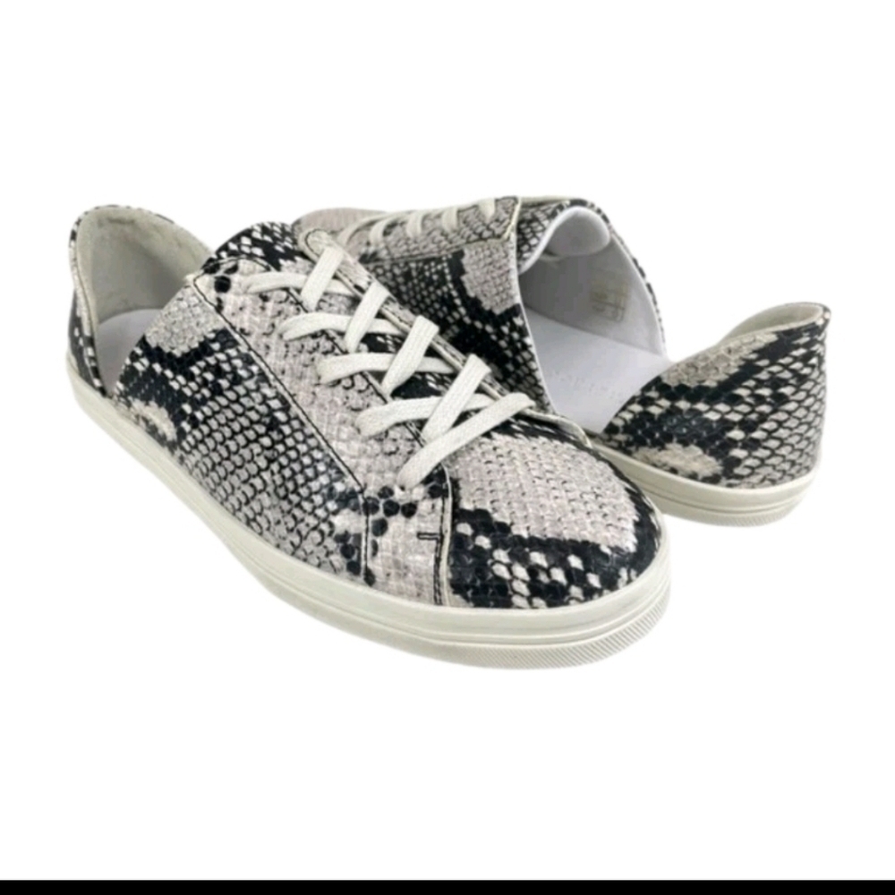 Freda Salvador Eda D’Orsay Snake Print Leather Designer Cut Out Luxury Shoe 8.5